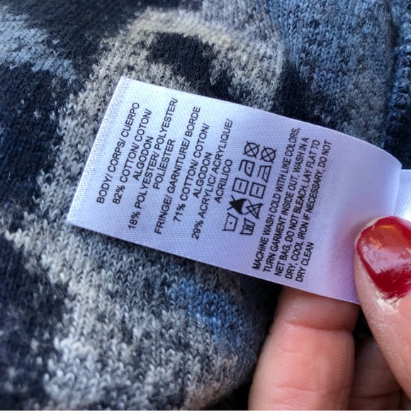 Lucky Brand blue fringe open cardigan sweater NWT Medium & XL - Picture 12 of 14